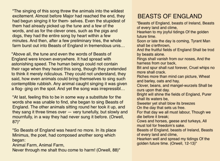 Animal Farm Beasts Of England