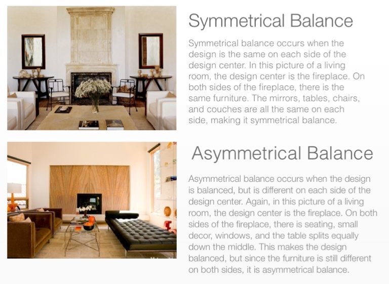 asymmetrical balance in a room
