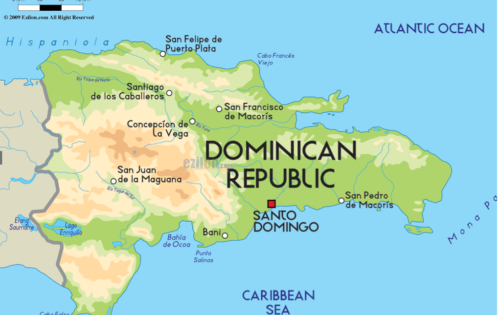 Покажи на карте доминикану. Расположение Республики Доминикана на карте. Республика Доминикана на карте. Остров Доминикана на карте.