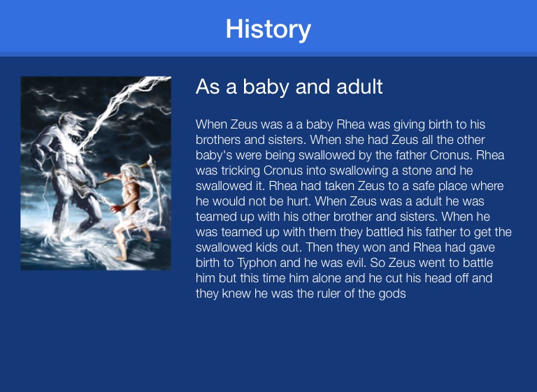 Zeus God Presntation Screen 4 on FlowVella Presentation Software