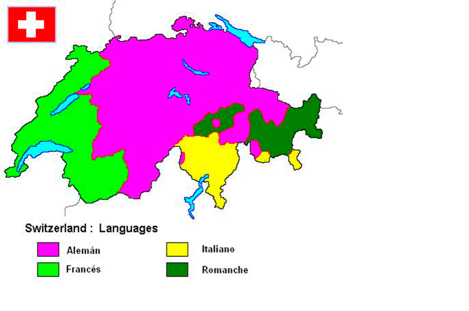 Карта швейцарии по языкам