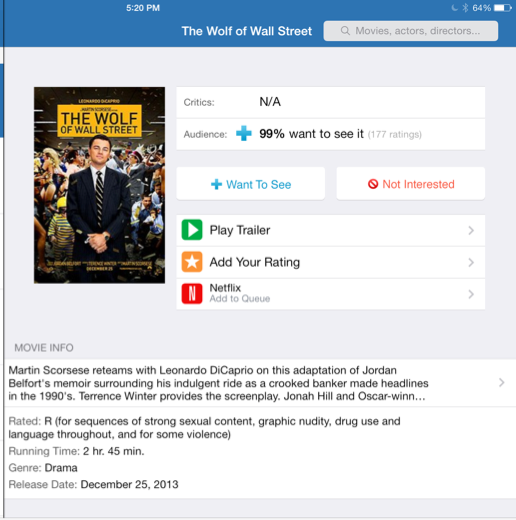 Recreational App Flixster Screen 9 on FlowVella Presentation