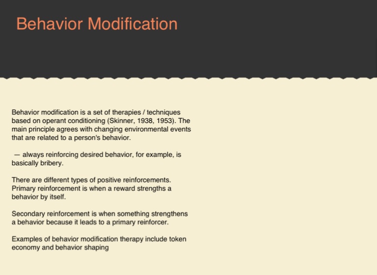 Behavior Modification - SKINNER