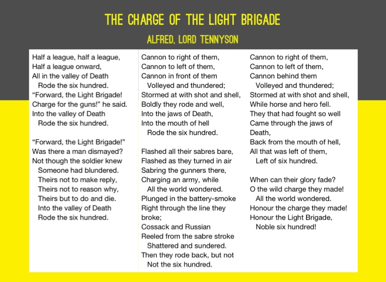 what is the theme of the charge of the light brigade