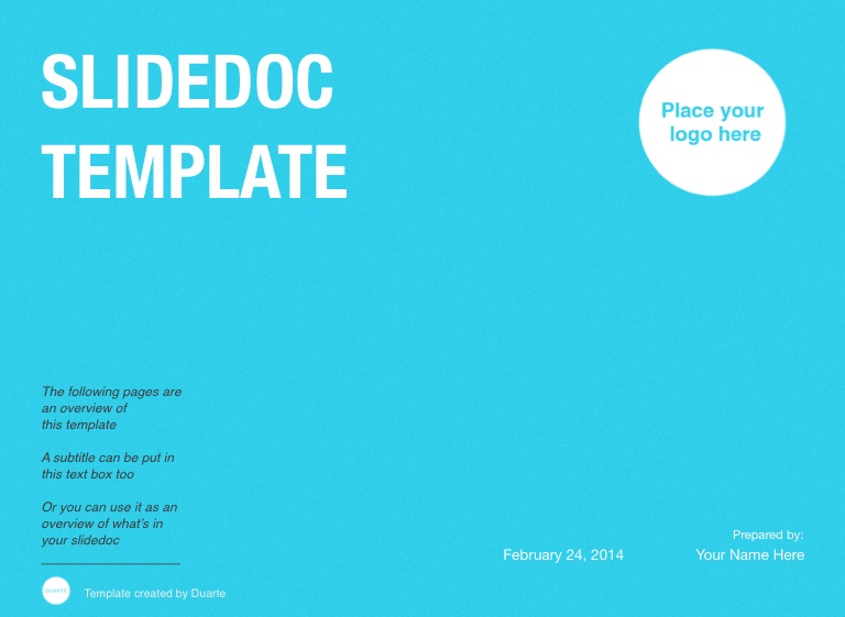 Duarte SlideDoc Template 2 on FlowVella Presentation Software for