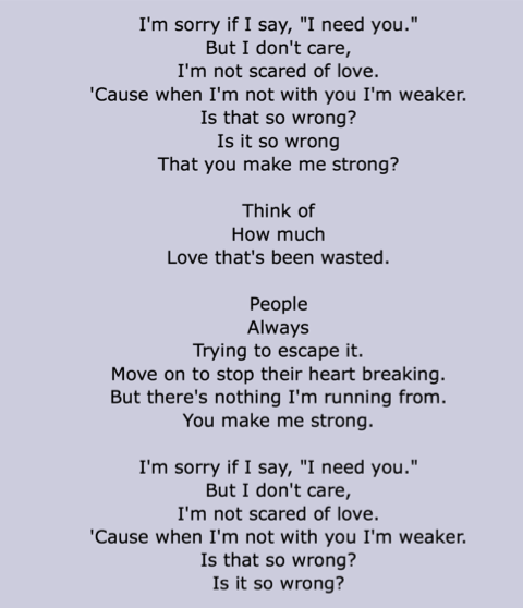 One Direction – Strong Lyrics
