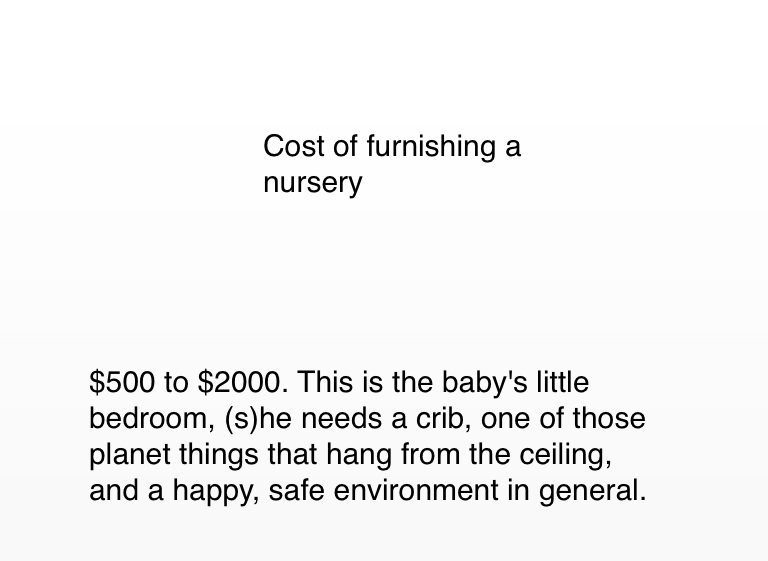 Costs of raising a baby Screen 6 on FlowVella Presentation Software
