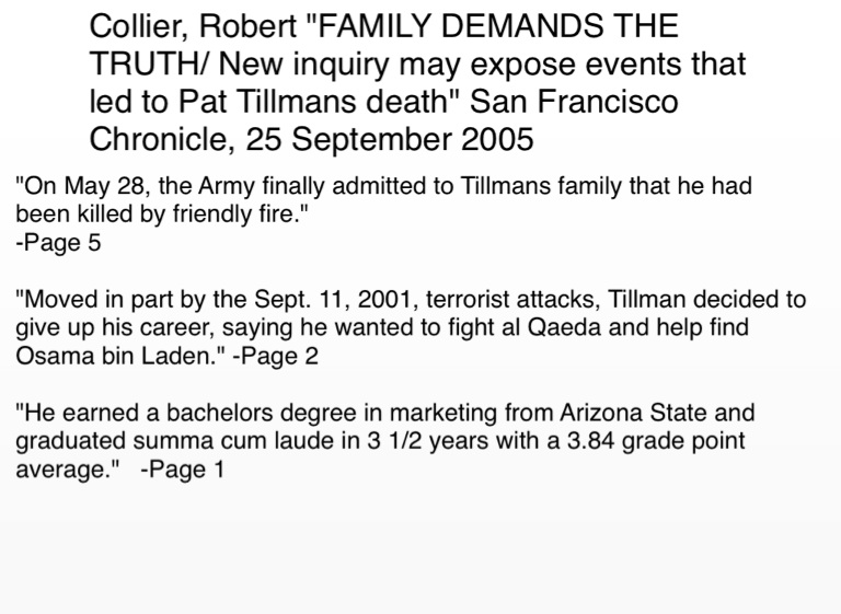 Pat Tillman Quotes and Sources on FlowVella - Presentation Software for