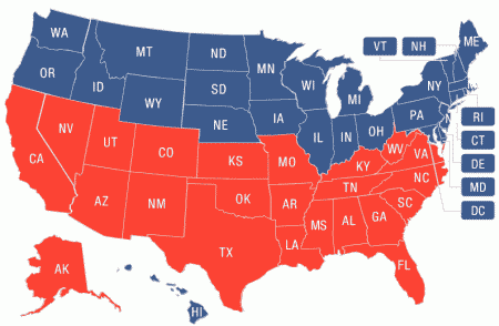 civil war north and south map