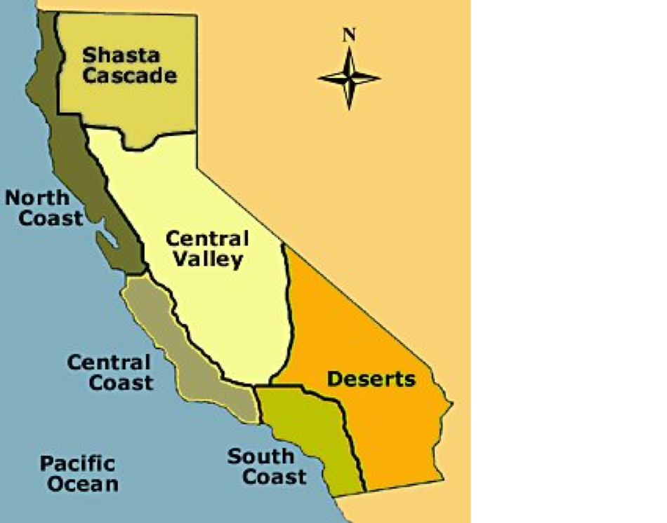 Централ кост вестерн прогноз. Пустыня Калифорния на карте мира. What was California.