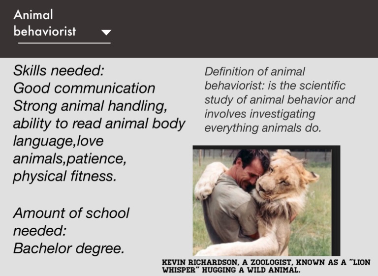 Biomedical- animal behaviorist - Screen 2 on FlowVella - Presentation  Software for Mac iPad and iPhone