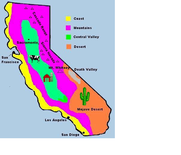 Regions Of California Map