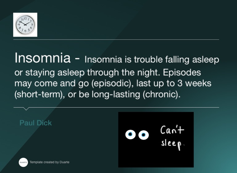 Insomnia project on FlowVella - Presentation Software for Mac iPad and ...