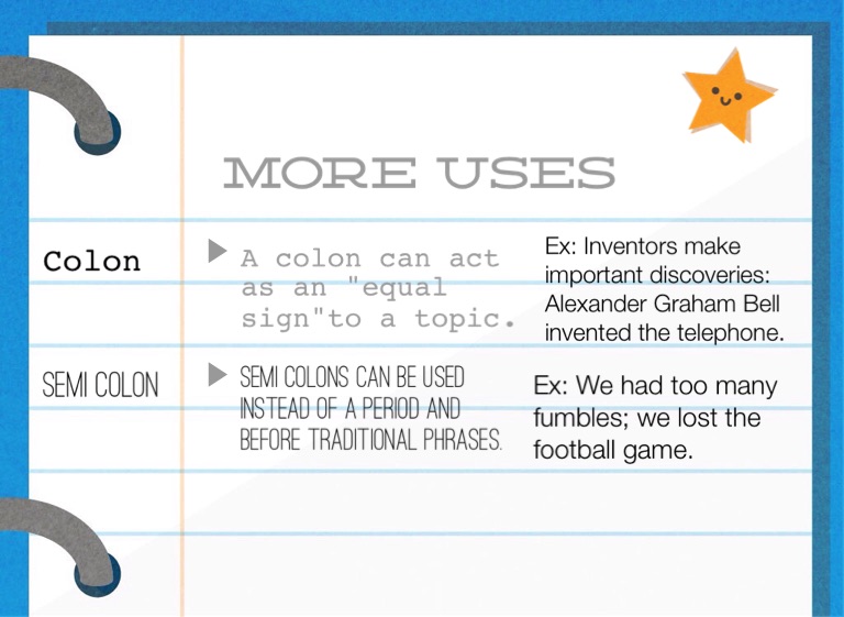 Colons V.S. Semi Colons - Screen 4 on FlowVella - Presentation Software