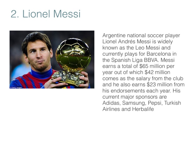 Top 5 Highest Paid Soccer Players Screen 5 on FlowVella