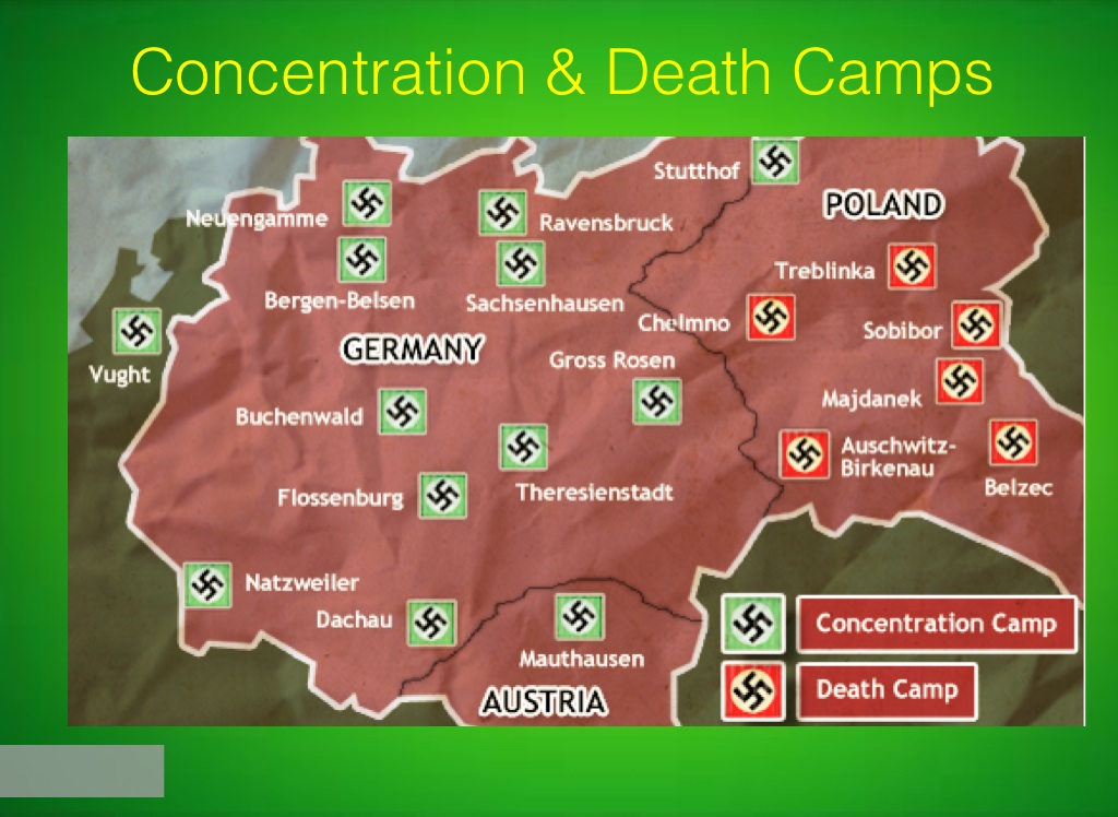 Карта концлагерей второй мировой войны