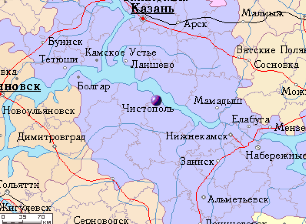 Нижнекамск на карте россии где находится какая
