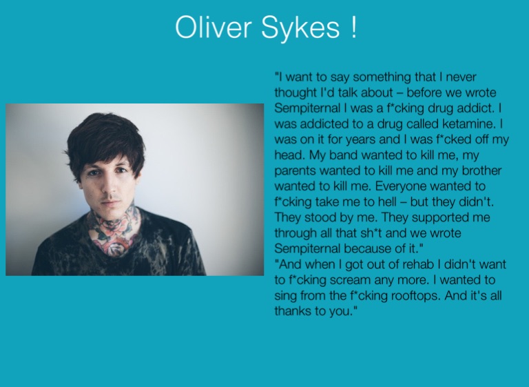 Oli Sykes: I was ketamine junkie