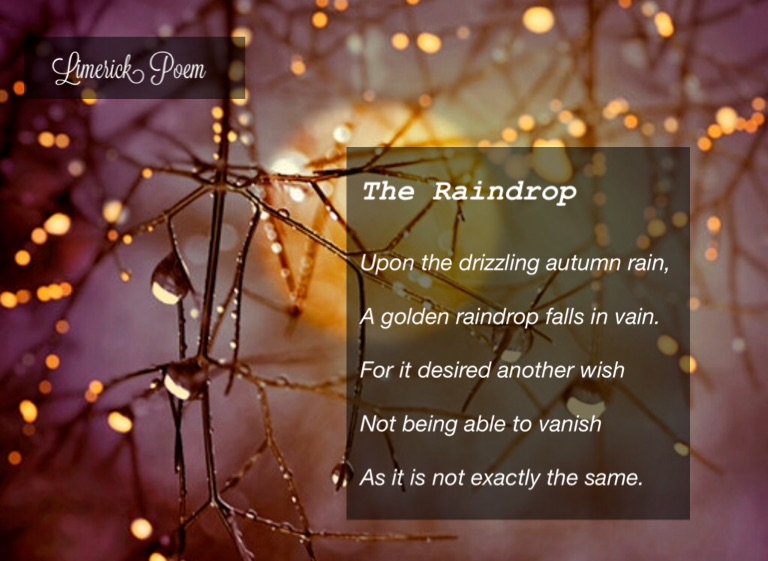 raindrop concrete poem