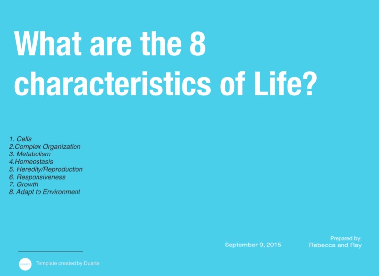 8 Characteristics Of Life On Flowvella Presentation Software For Mac Ipad And Iphone