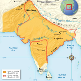 mauryan and gupta empire map