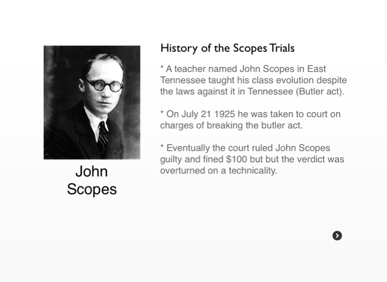 Scopes Monkey Trial Screen 2 on FlowVella Presentation Software for