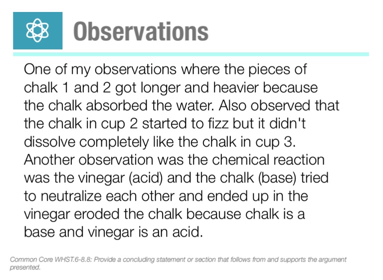 Chalk and Vinegar lab Screen 6 on FlowVella Presentation Software