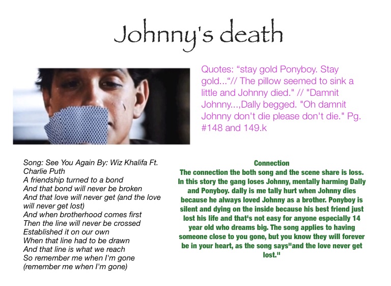 does johnny die in the outsiders